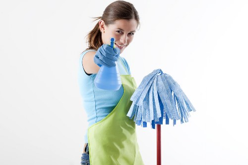 Eco-friendly carpet cleaning team sorting recyclable materials in Freezywater