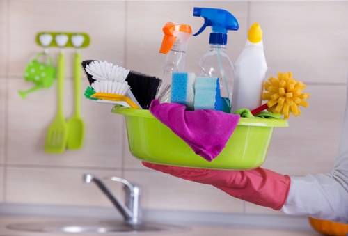 Carpet cleaning team preparing equipment before a scheduled service