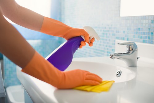 Freezywater carpet cleaners following safety procedures on site